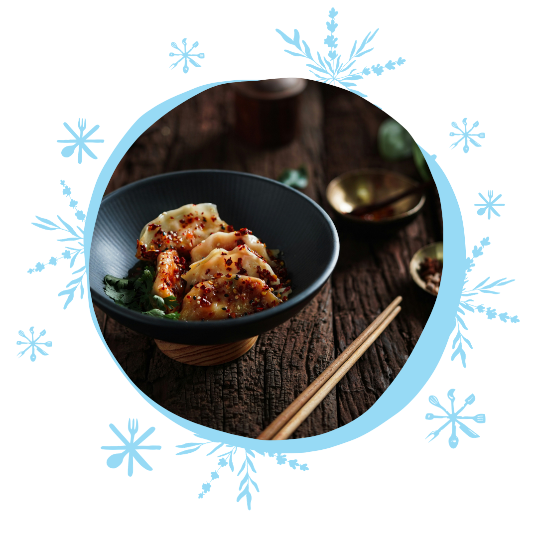 Dumplings in bowl
