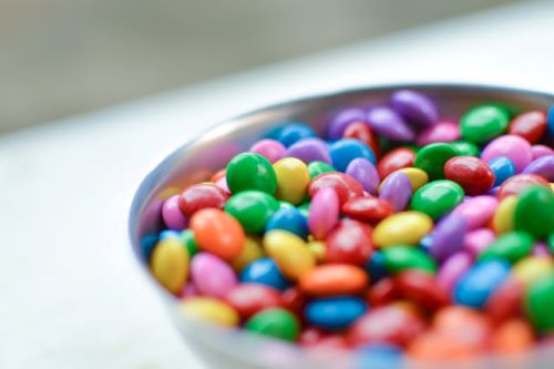 colorful candy in a bowl
