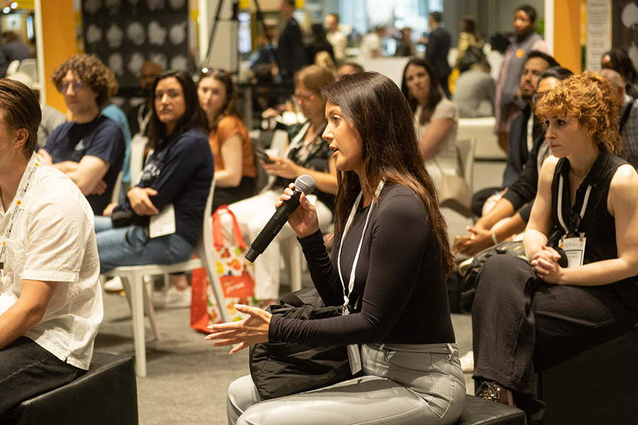 Woman talking at an Education Session at the Fancy Food Show