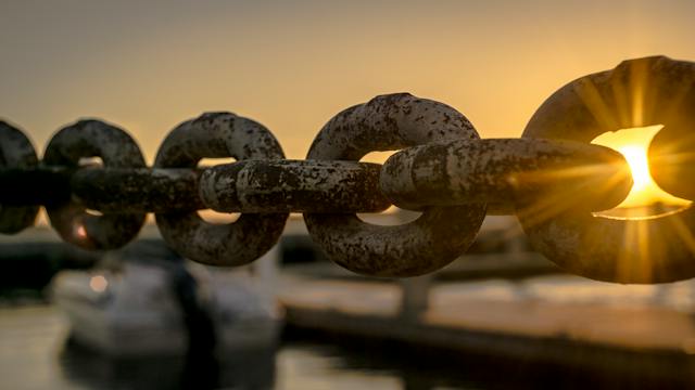 Chains on a boat