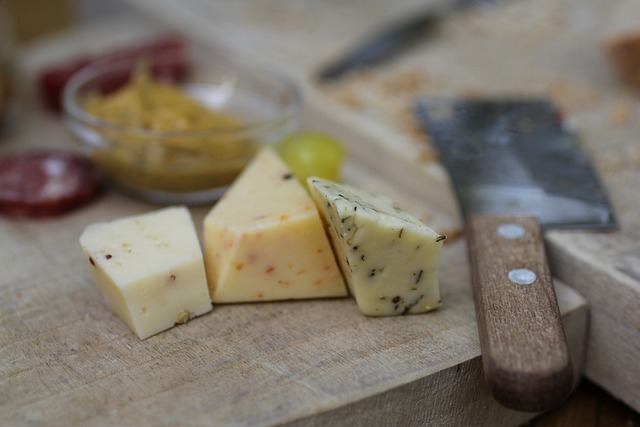 Cheese on cheeseboard